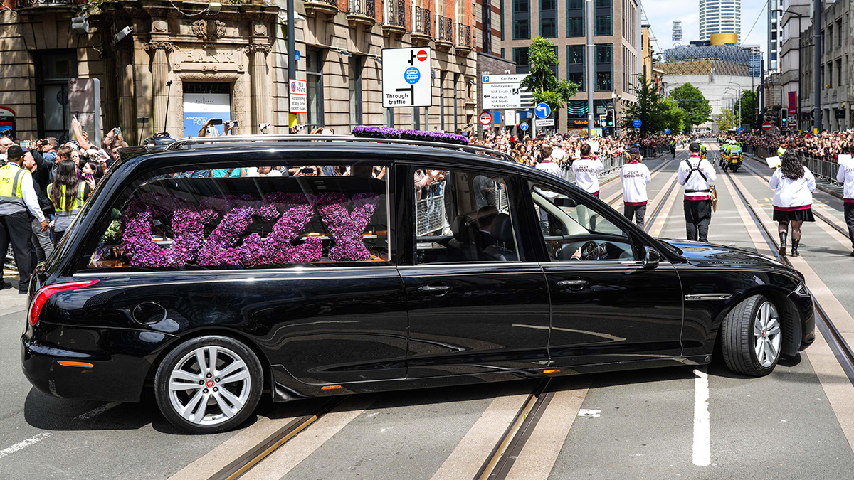 Ozzy Osbourne's hearse in Birmingham