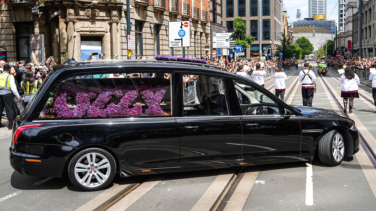 Ozzy Osbourne's hearse in Birmingham
