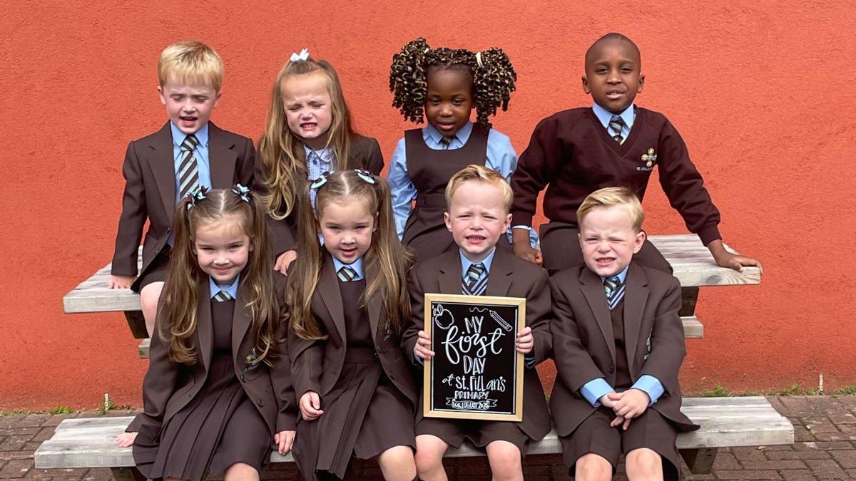 First Primary W First day of school for primary 1 kids in Glasgow and Lanarkshire