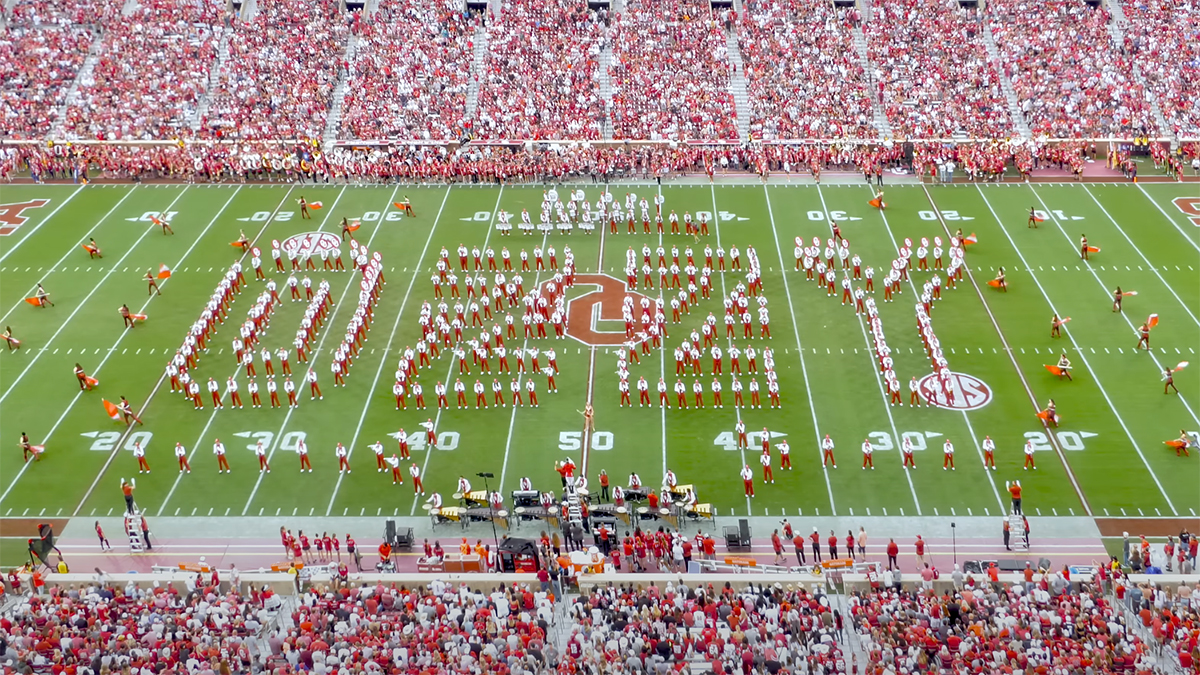 The Pride of Oklahoma Marching Band pay tribute to Ozzy Osbourne