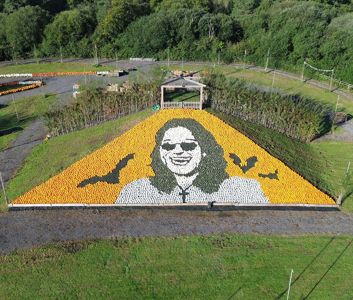 Ozzy Osbourne pumpkin pyramid