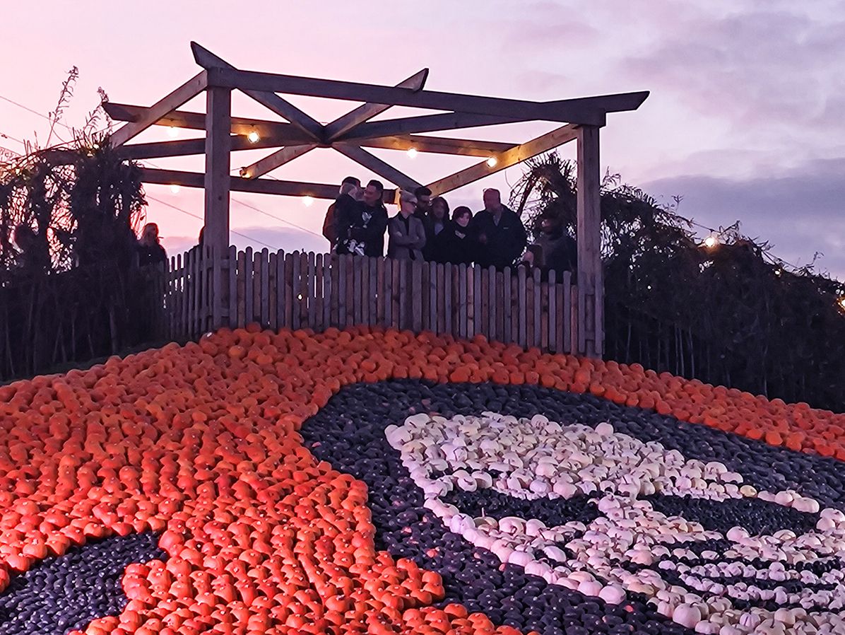 The Osbournes visit the Ozzy pumpkin mural
