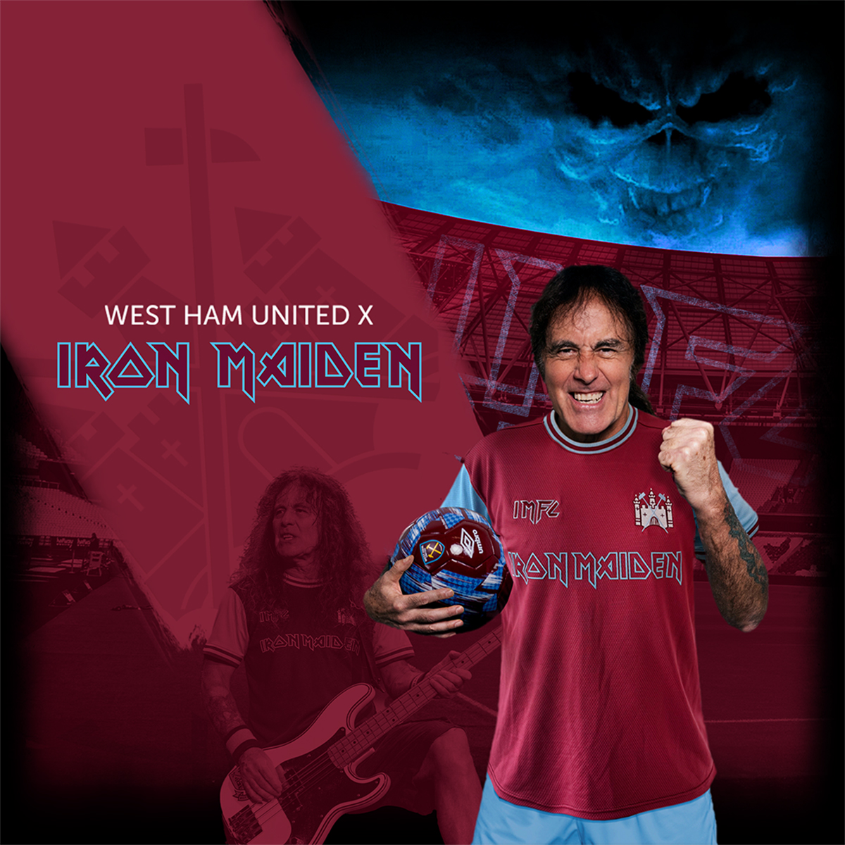 Iron Maiden and West Ham United launch 50th anniversary shirt