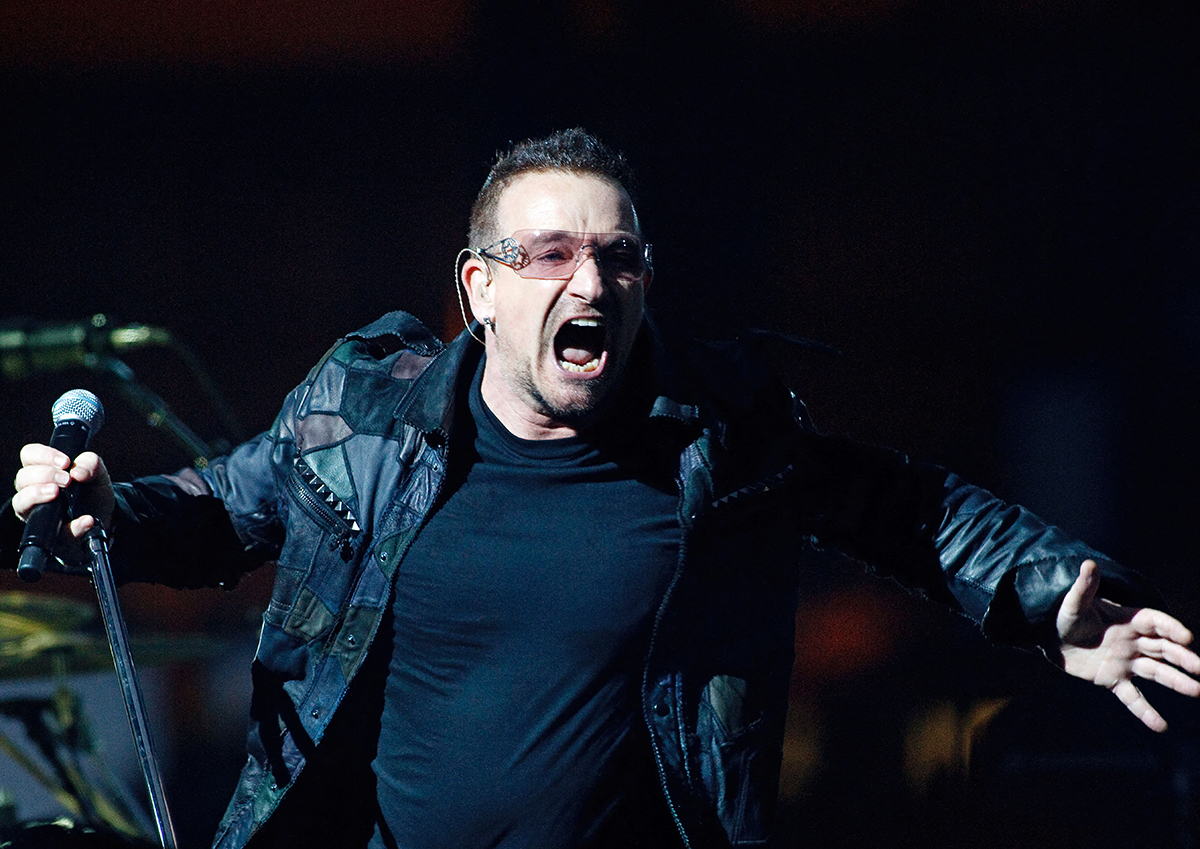Bono during the record-breaking U2 360° Tour 