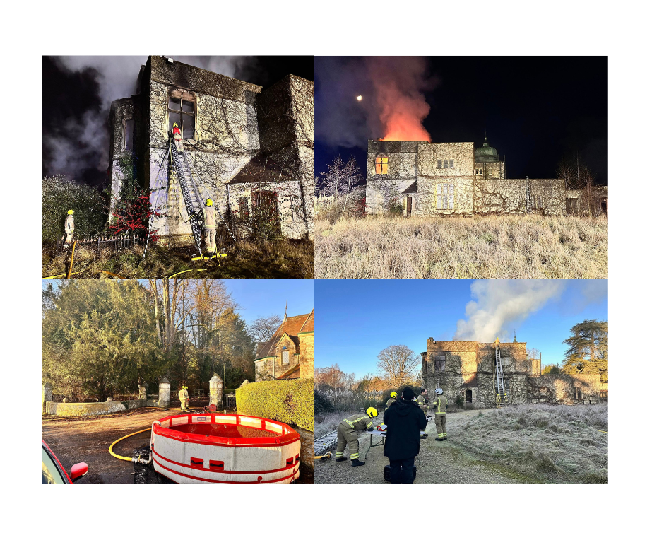 Fire crews tackle large blaze at derelict property near Bicester