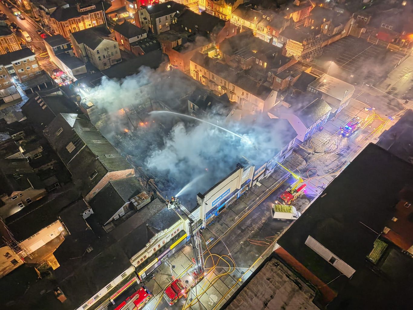 Drone photos reveal sheer scale of Blackpool fire