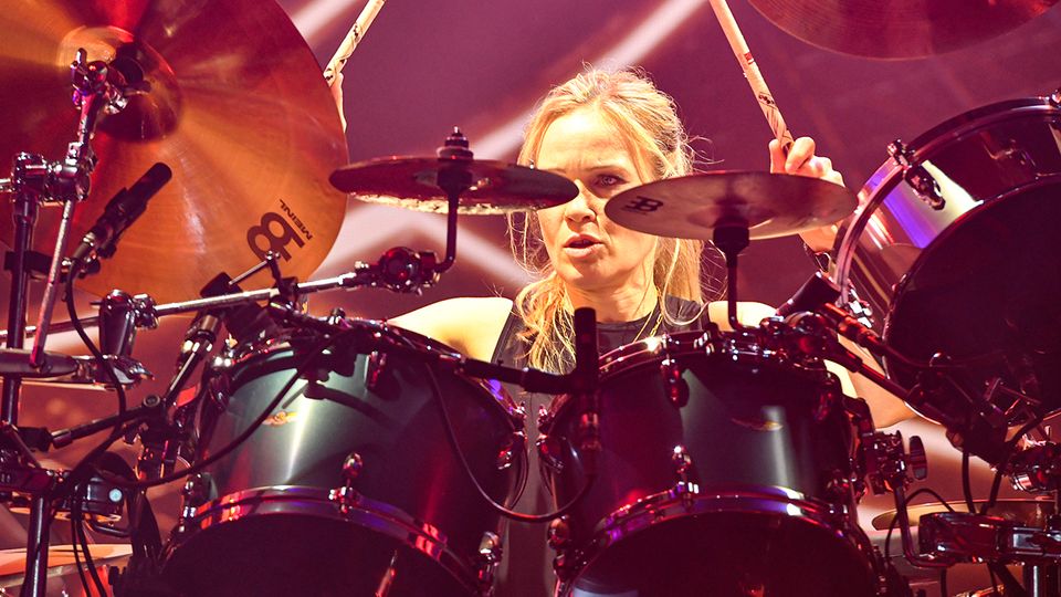 Rush drummer Anika Nilles at Los Angeles Kia Forum