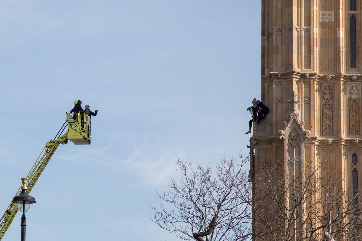 Man guilty of public nuisance after scaling Big Ben barefoot in pro-Palestine protest