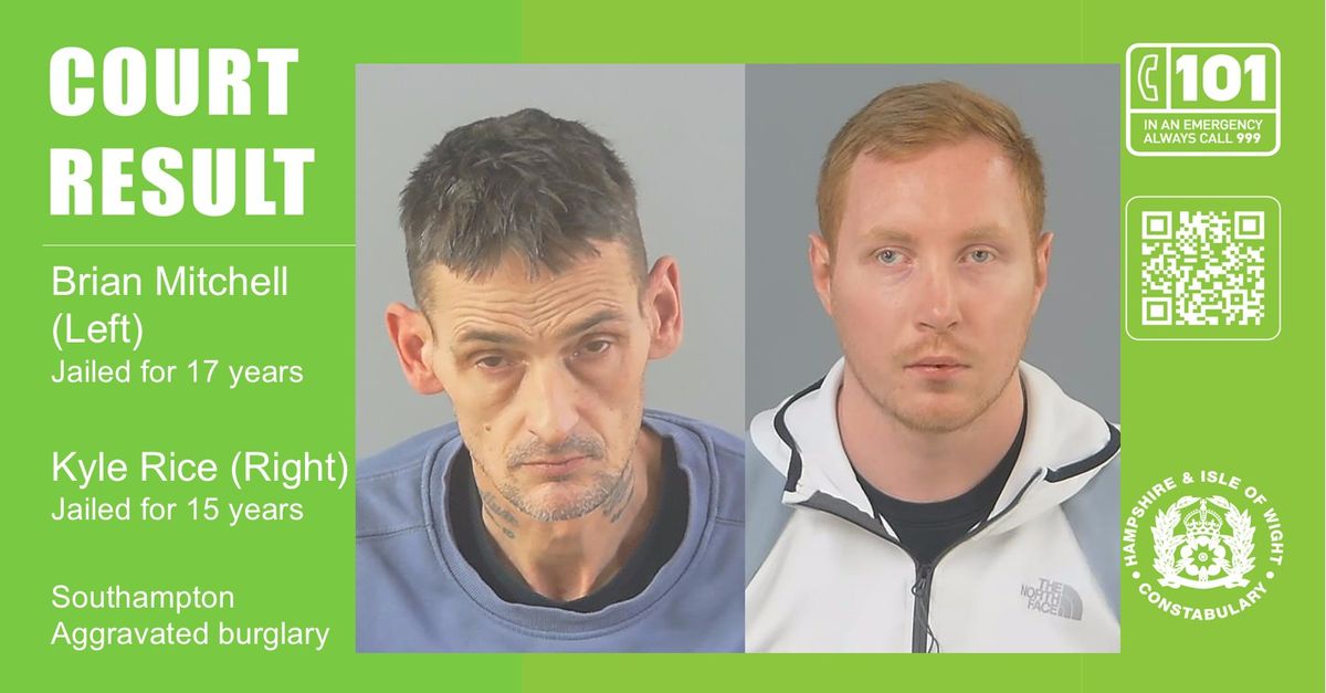 Two jailed for violent burglary in Southampton