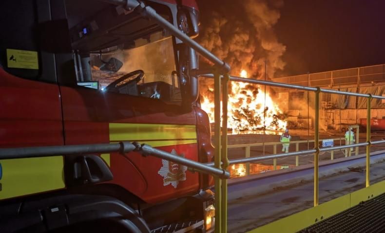 Fire crews tackle blaze at recycling plant