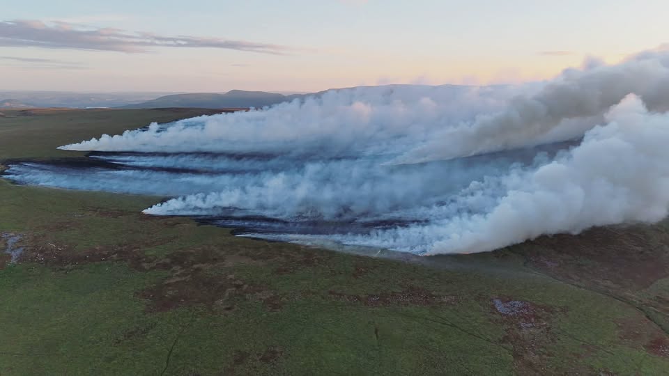 Crews tackle moorland wildfire near Ebbw Vale