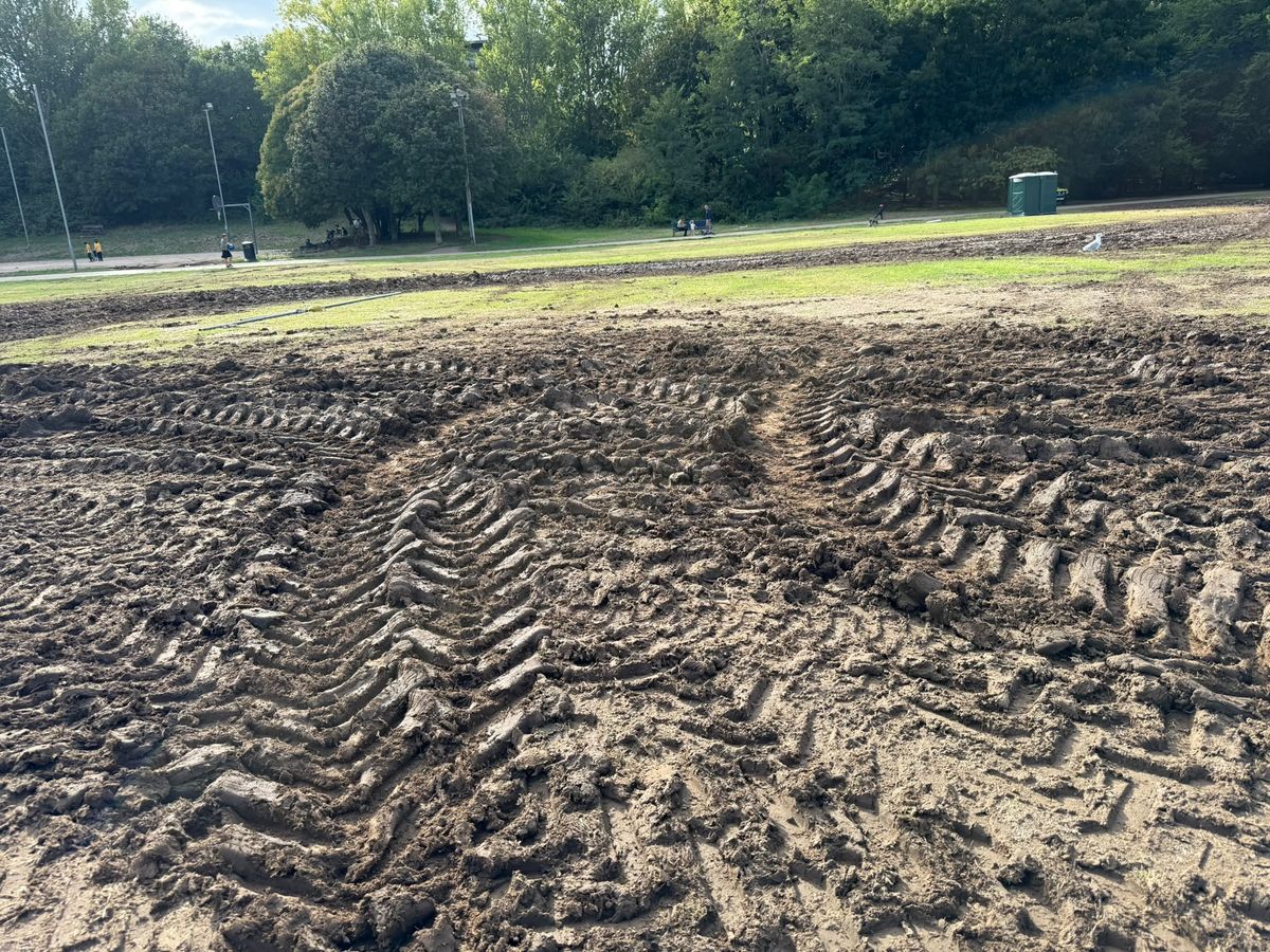 Hove Park left churned up and muddy after weekend of concerts