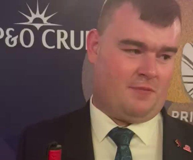 Reaction from Plymouth's Brandon after being named Pride of Britain winner