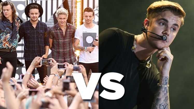 Battle of the princes of pop - Justin Bieber vs One Direction ...